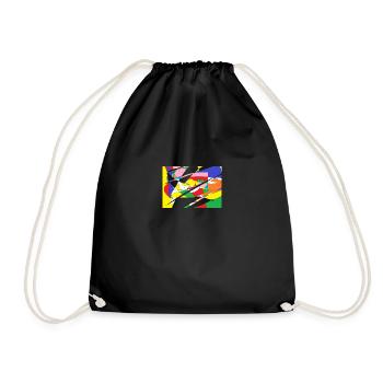 Pattern - Drawstring Bag - black - Front