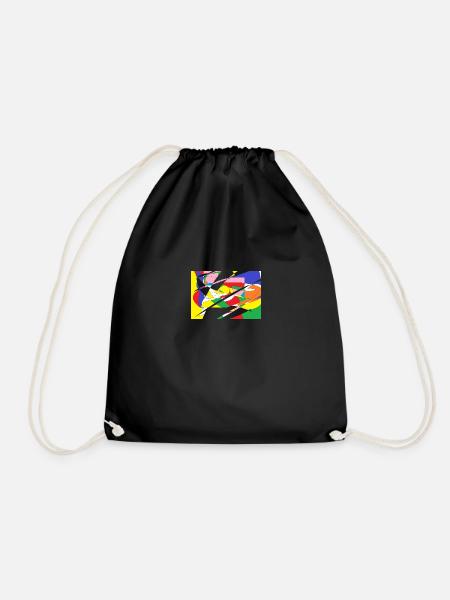 Pattern - Drawstring Bag - black