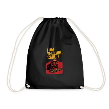 I scream, Carl! – Funny cat design - Drawstring Bag - black - Front