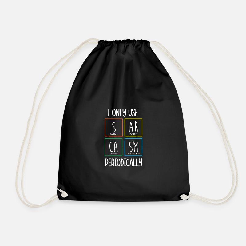 Periodic table - Drawstring Bag - black