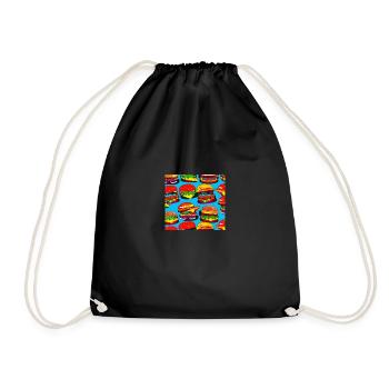 I love burgers - Drawstring Bag - black - Front