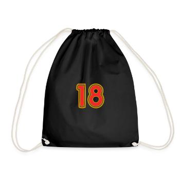 18. 18 YEARS OLD. 18th ANNIVERSARY. 18 BIRTHDAY. - Drawstring Bag - black - Front