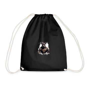Dog muscles - Drawstring Bag - black - Front