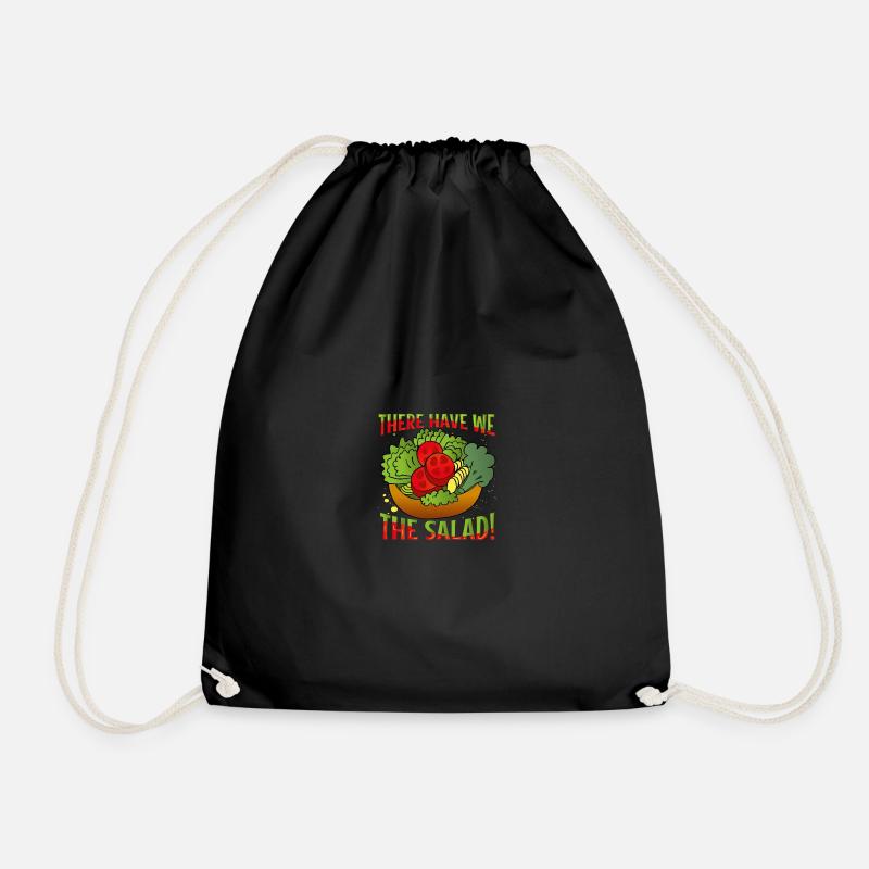 There have we salad - Denglish Sayings Denglisch - Drawstring Bag - black