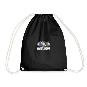 Petanque boules on top Boule player - Drawstring Bag - black - Front