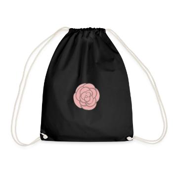 rose - Drawstring Bag - black - Front