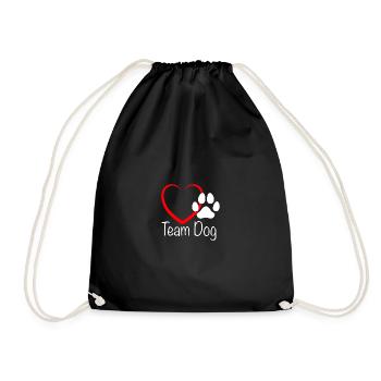 Team Dog mit Herz - Turnbeutel - Schwarz - Vorne