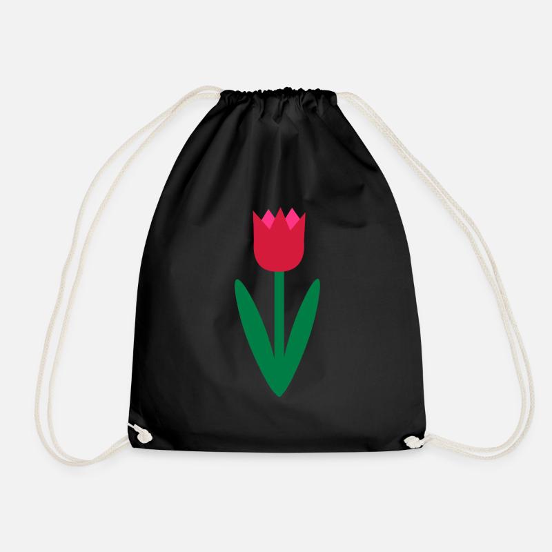Tulpe Pflanze Zeichnung Blume Geschenkidee Blüten - Turnbeutel - Schwarz