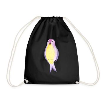Schwalbe watercolor - Drawstring Bag - black - Front