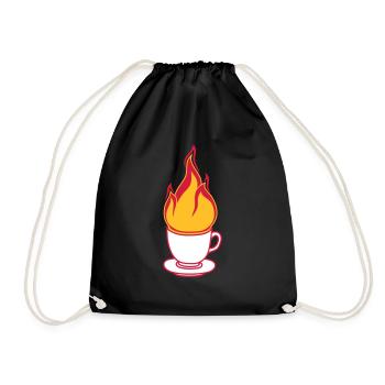 coffee tea cup cake drink thirst cafe delicious - Drawstring Bag - black - Front