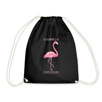 Soyez un flamant dans un troupeau de pigeons Flamant oiseau - Sac de sport léger - noir - Devant