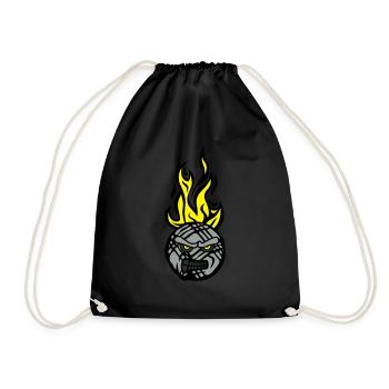 petanque gesicht cartoon flame13 feroce - Turnbeutel - Schwarz - Vorne