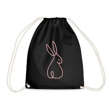 Rosa Hase - Turnbeutel - Schwarz - Vorne