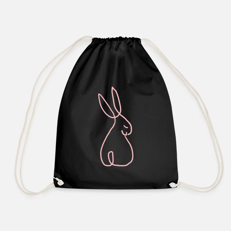Rosa Hase - Turnbeutel - Schwarz