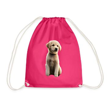 dog - Drawstring Bag - fuchsia - Front