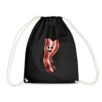 Glücklich Bacon - Turnbeutel - Schwarz - Vorne