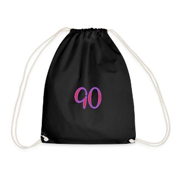 90. 90 YEARS. 90TH ANNIVERSARY. 90TH ANNIVERSARY. - Drawstring Bag - black - Front