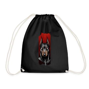 Vigilant Stare: Doberman's Gaze - Drawstring Bag - black - Front