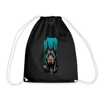 Noble Watch : le regard majestueux du doberman - Sac de sport léger - noir - Devant