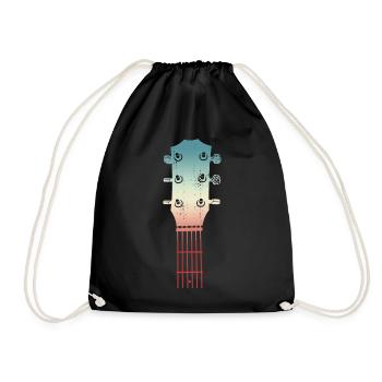 Sketch of a guitar headstock - Drawstring Bag - black - Front