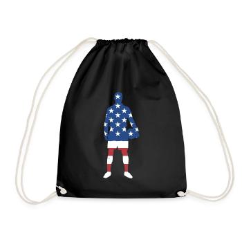 Sport Us Flag Soccer - Turnbeutel - Schwarz - Vorne
