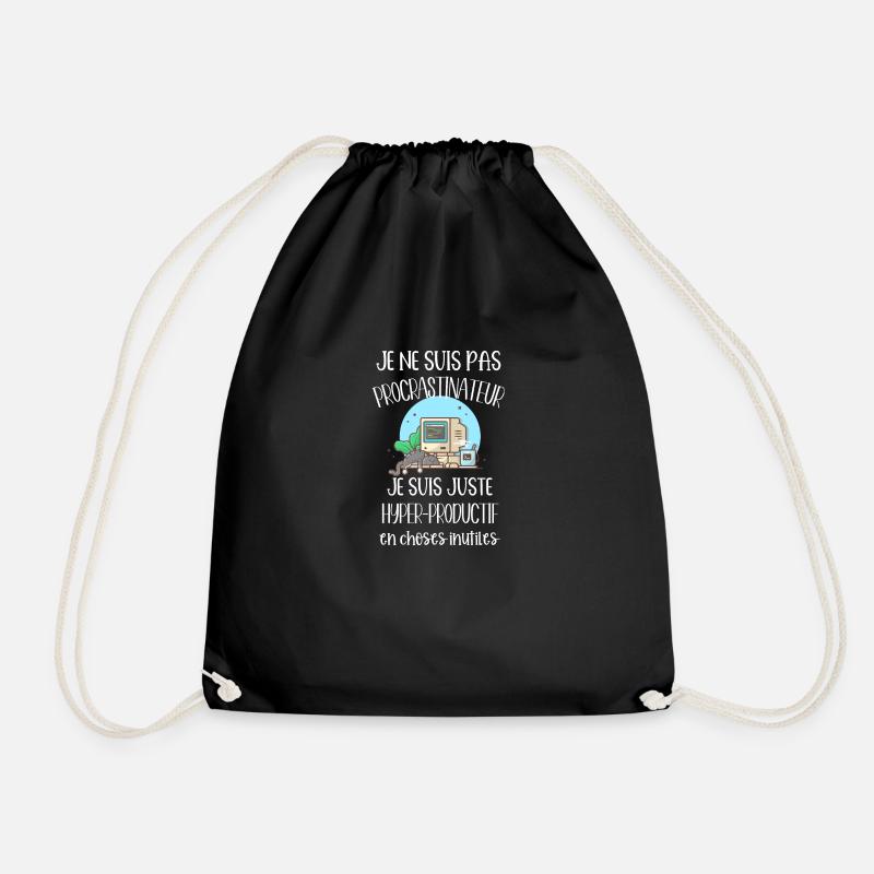 je ne suis pas procrastinateur - Sac de sport léger - noir