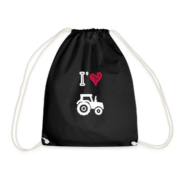 J’aime les tracteur - Sac de sport léger - noir - Devant