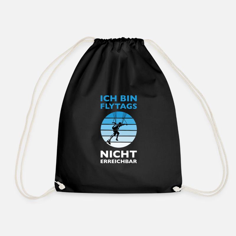 Paragliding Gleitschirmfliegen Pilot Geschenk - Turnbeutel - Schwarz