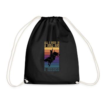 Rodeo Cowboy Stierreiter Reiten Geschenk - Turnbeutel - Schwarz - Vorne