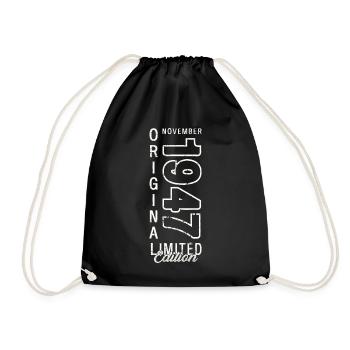 76e anniversaire Original Novembre Né 1947 - Sac de sport léger - noir - Devant