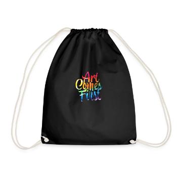 Art Comes First - Drawstring Bag - black - Front