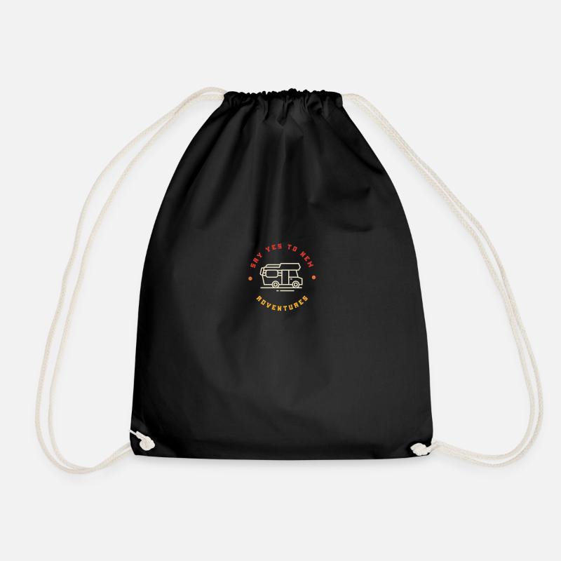 Say yes to new adventures - Drawstring Bag - black