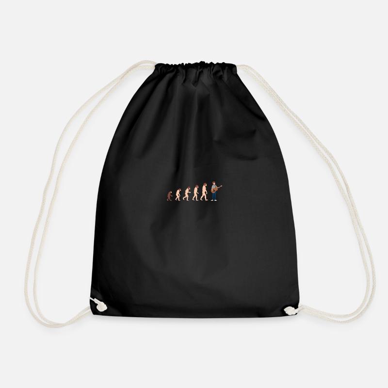 Evolution guitarist Funny gift idea - Drawstring Bag - black