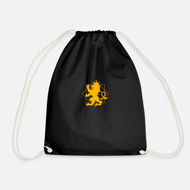 Ritter Löwenwappen Heraldik Geschenkidee - Turnbeutel - Schwarz