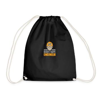 Duct Tape Engineer Funny gift idea - Drawstring Bag - black - Front