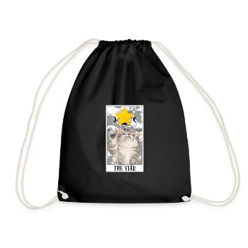 La carte de tarot Star Funny Cat Tarot Card Un Tarot - Sac de sport léger - noir - Devant