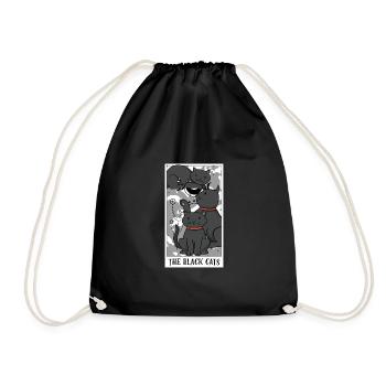 Drôle La carte de tarot des chats noirs Le tarot du chat - Sac de sport léger - noir - Devant