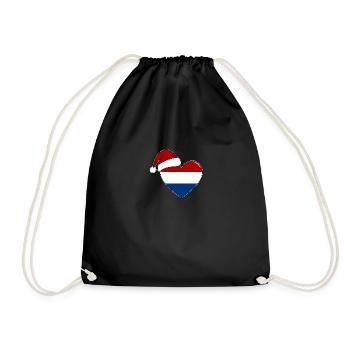 Drapeau de Hollande coeur de Noël - Sac de sport léger - noir - Devant