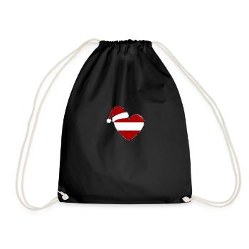 Drapeau de l’Autriche coeur de Noël - Sac de sport léger - noir - Devant