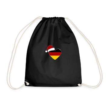 Drapeau de l’Allemagne Coeur de Noël - Sac de sport léger - noir - Devant