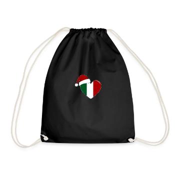 Drapeau Italie coeur de Noël - Sac de sport léger - noir - Devant