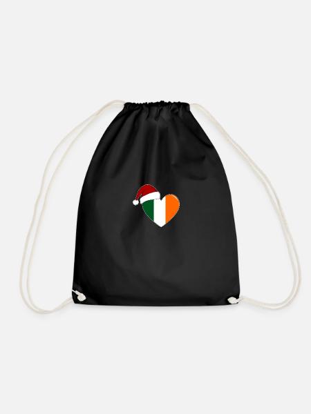 Drapeau de l’Irlande coeur de Noël - Sac de sport léger - noir