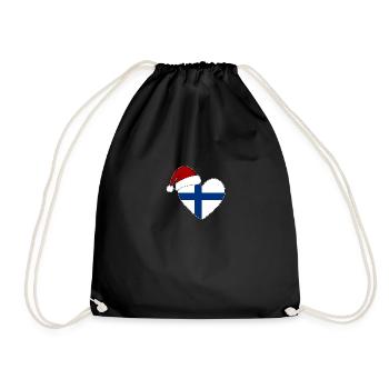 Coeur de Noël drapeau Finlande - Sac de sport léger - noir - Devant