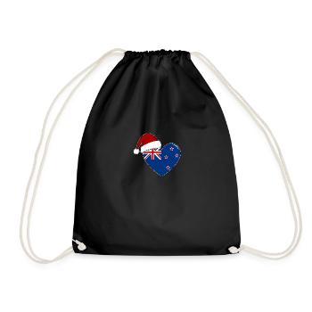 Coeur de Noël drapeau Nouvelle-Zélande - Sac de sport léger - noir - Devant