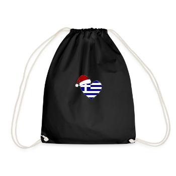 Coeur de Noël drapeau Grèce - Sac de sport léger - noir - Devant