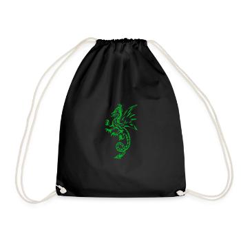 Green Dragon, Power Animal - Drawstring Bag - black - Front