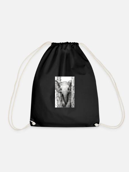 Elefanten Baby - little Elephant - Turnbeutel - Schwarz