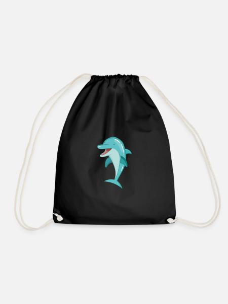 Dolphin Dolphin - Drawstring Bag - black