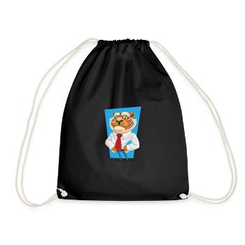 tigre en costume - Sac de sport léger - noir - Devant