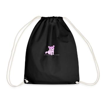 T-shirt dog dog - Drawstring Bag - black - Front